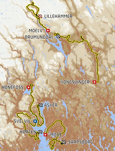 2018 Tour of Norway map